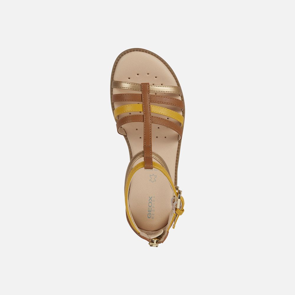 Geox Sandals Brown Karly - Geox Girls Shoes - HEBLAK365